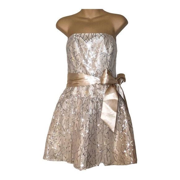 Jessica McClintock Dress Size 7 HOCO Sparkle MIDI Party Feminine Coquette 2000s - Picture 2 of 10